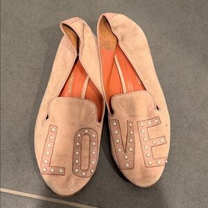 Rebecca Minkoff Blush Suede LOVE Loafers